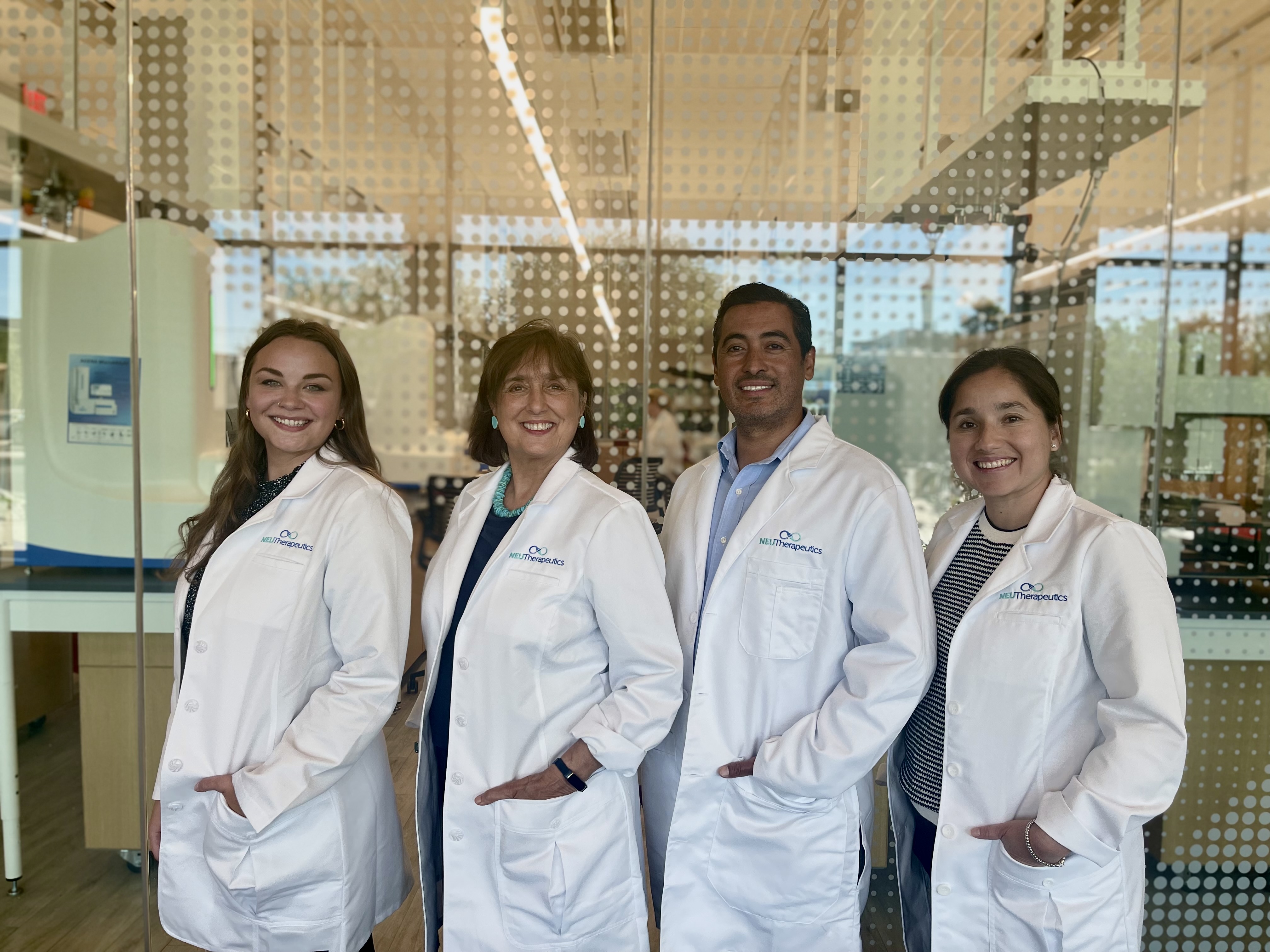 The HF Relief Clinical Trial Team (from left to right): Madison Chiodi, Dr. Roberta Brinton of Neutherapeutics and Dr. Gerson Hernandez and Claudia Lopez of the University of Arizona